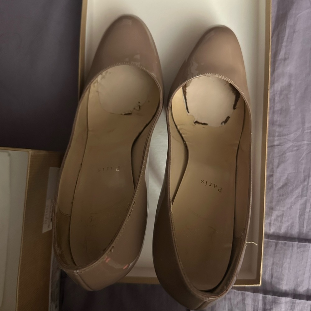 Christian Louboutin Beige simple pump 120 - Picture 4 of 7